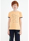 Tommy Life Kavun Içi Minimal Yazı Baskılı Standart Kalıp O Yaka Erkek Çocuk T-shirt - 11132 Sarı