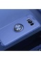 Kilifone - Samsung Uyumlu Galaxy S8 Plus - Kılıf Yüzüklü Auto Focus Ravel Karbon Silikon Kapak - Mavi
