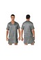 Gri Unisex Bay Bayan Saten Gecelikler Kısa Kollu V Yaka Gecelik Pijama Pijama