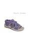 Mor Yaz Yuvarlak Burun Günlük Ayakkabı Velcro Düz Hafif Nefes Alabilen Sandalet Kadın Ayakkabı