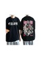 Siyah Anime Jujutsu Kaisen T Shirt Erkekler Kısa Kollu Ryomen Sukuna T Shirt Grafik Baskı Manga Tees Büyük Boy Tops