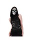 Suntek Kadın Trendy T-shirt Bayan Kapşonlu Gömlek Tank Top Null Siyah