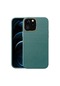 Noktaks - iPhone Uyumlu 12 Pro Max - Kılıf Koruyucu Suni Deri Natura Kapak - Yeşil