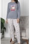 Lady Secret 12016 R09 Uzun Kollu Pamuklu Kadın Pijama Takımı Gri