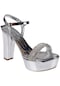 Pullman Platform Kalın Topuk Kadın Topuklu Ayakkabı Pnt-328097 Gümüş-gümüş