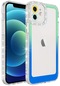 iPhone Uyumlu 11 Kılıf Simli Ve Renk Geçiş Tasarımlı Lens Korumalı Lopard Park Kapak - Yeşil-mavi