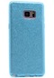 Tecno - Samsung Galaxy Uyumlu S7 Edge - Kılıf Simli Koruyucu Shining Silikon - Mavi