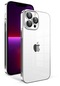 iPhone Uyumlu 13 Pro Kılıf Kamera Korumalı Renkli Çerçeveli Lopard Arkası Şeffaf Kilif Sert Kapak Garaj - Siyah