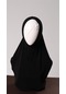 Siyah Pratik Hazır Geçmeli Genç Tesettür Bone Sandy Kumaş Düz Hijab 2312 01