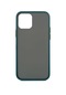 Kilifone - İphone Uyumlu İphone 12 - Kılıf Arkası Mat Buzlu Kenarı Renkli Düğmeli Fri Silikon - Koyu Yeşil