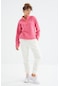 Tommy Life Ekru Yüksek Bel Şardonlu 3 İplik Pamuklu Basic Kadın Eşofman Alt - 94624 Ekru