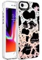 iPhone Uyumlu 8 Kılıf Mermer Desenli Lopard Marbello Kapak - Siyah-beyaz