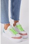 Tonny Black Kadın Beyaz Yeşil Poli Taban Bağcıklı Spor Ayakkabı Tba130 235