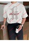 Trove New York K Baskılı Oversize Unisex Yıkamalı Tshirt Beyaz Beyaz