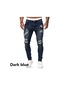 Moda Kot Pantolon Erkek Skinny Kot Pantolon Erkek Yırtık Pantolon Sokak Giyimi Erkek Kot Kot Pantolon Kalem Pantolon Koyu Mavi