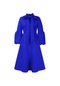 Puf Kol Kadın Askılı Büyük Etek Yüksek Bel Elbise - Mavi
