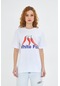 White Fox Pembe Kadın Biber Baskılı Bisiklet Yaka T-shirt Pembe