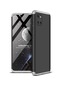 Noktaks - Samsung Galaxy Uyumlu A81 Note 10 Lite - Kılıf 3 Parçalı Parmak İzi Yapmayan Sert Ays Kapak - Siyah-gri