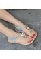 Mavi Yaz Bohemia Düz Sandalet Rahat Düz Plaj Ayakkabıları Artı Boyutu Kadın Ayakkabı Ayakkabı