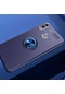 Kilifone - Huawei Uyumlu Honor 8c - Kılıf Yüzüklü Auto Focus Ravel Karbon Silikon Kapak - Mavi