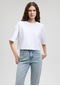 Mavi - Beyaz Basic Crop Tişört 1612377-620
