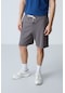 Tommy Life Koyu Gri Pamuklu Kalın Yumuşak Dokulu Standart Fit Basic Erkek Şort - 81275 Koyu Gri