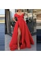 Ikkb-kadın Elbise Elbise 2024 Yeni Yazlık Elbise Avrupa Ve Amerika Derin V Yaka Saten Çok Renkli Elbise-kırmızı