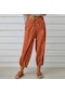 Vintage Boho Pamuk Keten Pantolon Kadınlar İçin Yaz Cepler Ince Plaj Pantolon Kadın Rahat Yüksek Bel Gevşek Harem Pantolon Turuncu