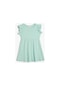 Koton Elbise Mini Boy Basic Kolsuz Fırfırlı Yuvarlak Yaka Ribanalı Pamuklu Yeşil 3skg80048ak 3SKG80048AK786