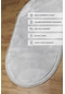 Comfort Puffy Oval Düz Saçaklı Peluş Halı Gri