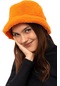 Kadın Orange Peluş Şapka-23986 - Std
