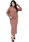 Kadın Gül Kurusu Elbise Ve Kazak İkili Triko Takım-25257 - Gül Kurusu