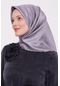Füme Benekli Twill İpek Eşarp Füme