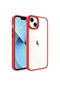 Noktaks - iPhone Uyumlu 14 Plus - Kılıf Renkli Koruyucu Sert Krom Kapak - Kırmızı