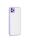 Noktaks - iPhone Uyumlu 11 Pro Max - Kılıf Arkası Buzlu Renkli Düğmeli Hux Kapak - Lila