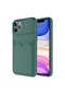 Ekılıf - İphone Uyumlu 11 Pro Max Uyumlu - Kılıf Slayt Sürgülü Kart Bölmeli Kartix Kapak - Koyu Yeşil