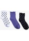 Koton Kalpli Soket Çorap Seti 3'lü Fırfır Detaylı Multıcolor 3wak80450aa