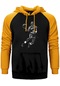 Michael Jordn Black Sarı Renk Reglan Kol Kapşonlu Sweatshirt