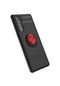 Noktaks - Oppo Uyumlu Oppo Reno 3 Pro 5g - Kılıf Yüzüklü Auto Focus Ravel Karbon Silikon Kapak - Siyah-kırmızı