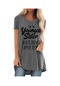 Kadın Seyahat Parti Unisex Kısa Kollu T-shirt Gri