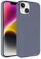 iPhone Uyumlu 14 Kılıf Magsafe Wireless Şarj Özellikli Pastel Renk Silikon Lopard Plas Kapak - Lavendery Gray