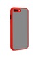 Tecno-iphone Uyumlu İphone 7 Plus - Kılıf Arkası Buzlu Renkli Düğmeli Hux Kapak - Kırmızı
