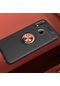 Mutcase - Huawei Uyumlu P20 Lite - Kılıf Yüzüklü Auto Focus Ravel Karbon Silikon Kapak - Siyah-rose Gold