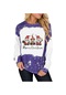 Kadın Uzun Kollu Gradient Noel Temalı Sweatshirt Mor