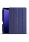Kilifone - Galaxy Uyumlu Galaxy Tab S9 Fe Plus - Kılıf Kalem Bölmeli Stand Olabilen Origami Tri Folding Tablet Kılıfı - Lacivert