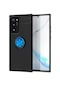 Kilifone - Samsung Uyumlu Galaxy Note 20 Ultra - Kılıf Yüzüklü Auto Focus Ravel Karbon Silikon Kapak - Siyah-mavi