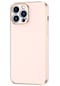 iPhone Uyumlu 12 Pro Max Kılıf Lopard Parlak Kenarlı Altın Işlemeli Kamera Korumalı Kapak Bark - Rose Gold