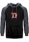 Diablo Iv For Logo Gri Renk Reglan Kol Kapşonlu Sweatshirt Gri