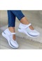 Beyaz Yeni Rahat Ayakkabılar Kadın 2022 İlkbahar Ve Yaz Yeni Kama Spor Ayakkabı Velcro Rahat Artı Boyutu Kadın Ayakkabıları