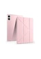 Noktaks - Redmi Pad Pro 12.1.inç - Kılıf Kalem Bölmeli Standlı Tri Folding Kılıf - Rose Gold